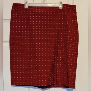 Polka Dot Skirt - Ox blood Red